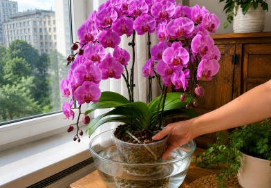 Kodėl kaimynės orchidėja žydi beveik visus metus, o jūsų augina tik naujus lapus? Priežastis dažnai slypi ne trąšose, o paprasčiausiame laistyme